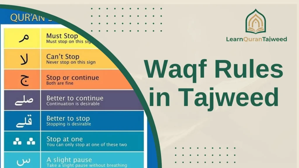Waqf Rules in Tajweed