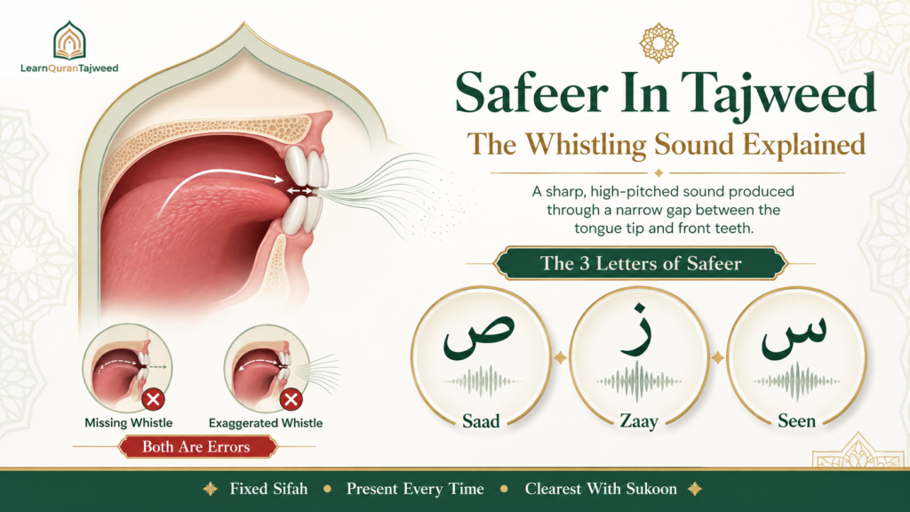 Safeer In Tajweed - The Whistling Sound Explained 1 Safeer In Tajweed